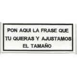 Embroidered Patch LAS FRASE BLANCO/NEGRO 14cm x 6cm NAMETAPES