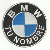Parche bordado BMW TU NOMBRE LOGO  18cm