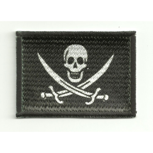 Patch embroidery and textile PIRATE FLAG SWORD - CALICO JACK 4 cm x 3 cm