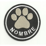 Embroidery Patch THE NAME OF YOUR PET  6cm diameter
