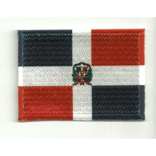 Parche bordado y textil BANDERA REPUBLICA DOMINICANA 7CM x 5CM