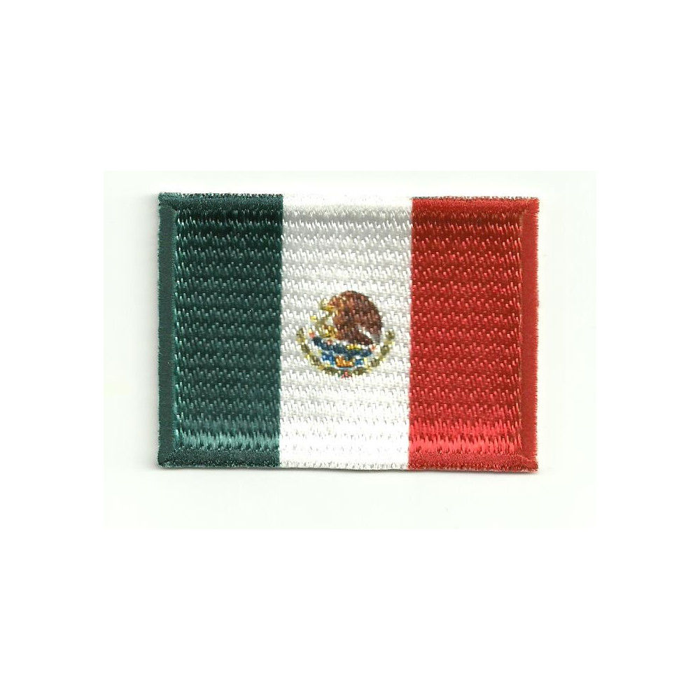Parche bordado y textil BANDERA MEXICO 7CM x 5CM
