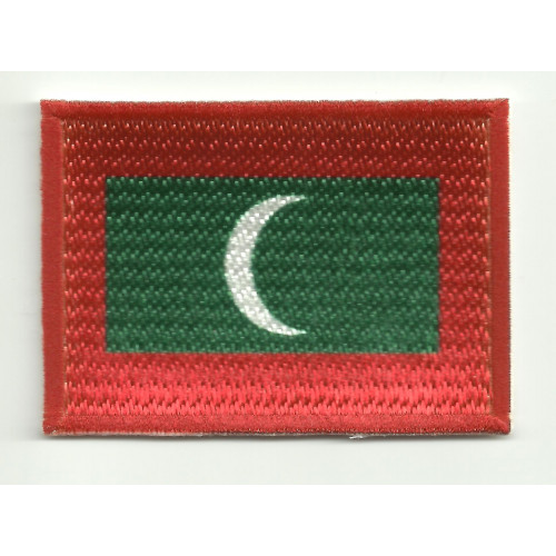 Parche bordado y textil BANDERA MALDIVAS 4CM x 3CM
