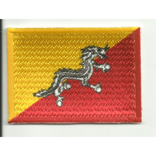 Patch embroidery and textile FLAG BHUTAN 4CM x 3CM