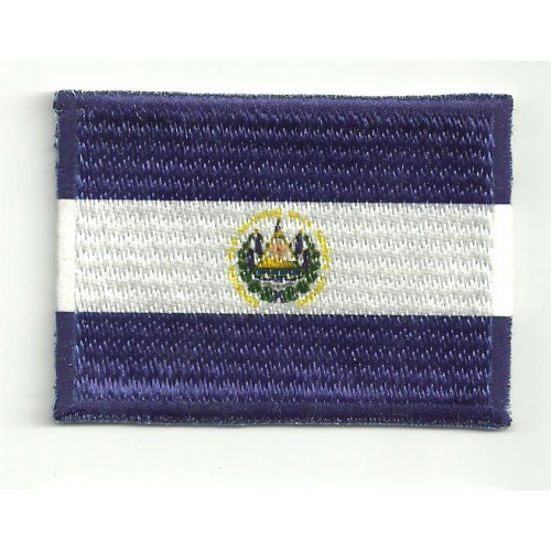 Patch embroidery and textile FLAG SALVADOR 4cm x 3cm