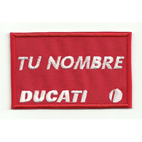 Embroidery Patch DUCATI WITH YOUR NAME 8cm X 4,5cm