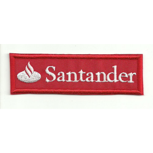 Patch embroidery BANCO SANTANDER RED  4,5cm x 1,5cm