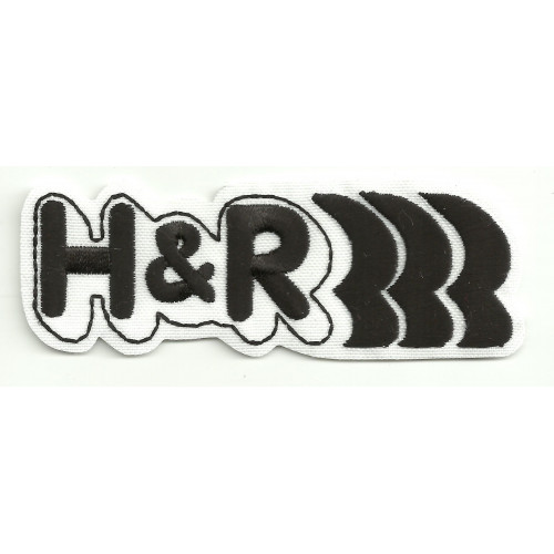 Parche bordado  H&R 4,5cm x 1,5cm