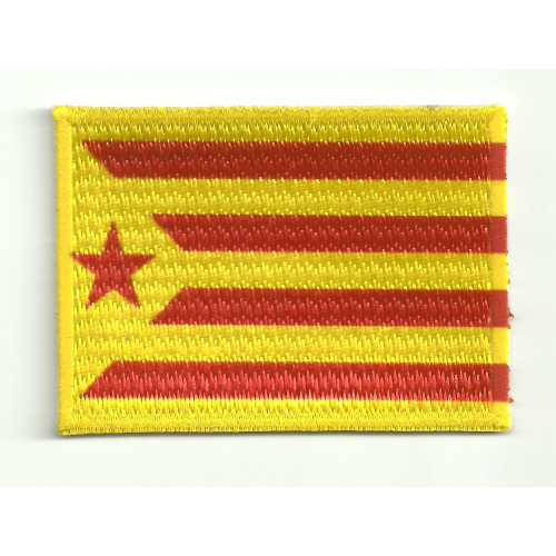 Patch embroidery FLAG CATALUNYA INDEPENDENTISTA AMARILLA  4CM X 3CM