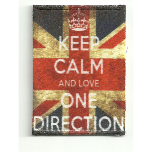 Patch  embroidery KEEP CALM ONE DIRECTION 7cm x 5cm