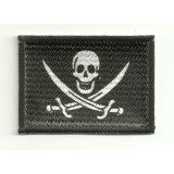 Patch embroidery and textile PIRATE FLAG SWORD  - CALICO JACK 25cm x 18cm