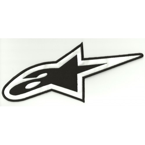 Patch embroidery ALPINESTARS LOGO THREAD BLACK 15cm  x 7cm