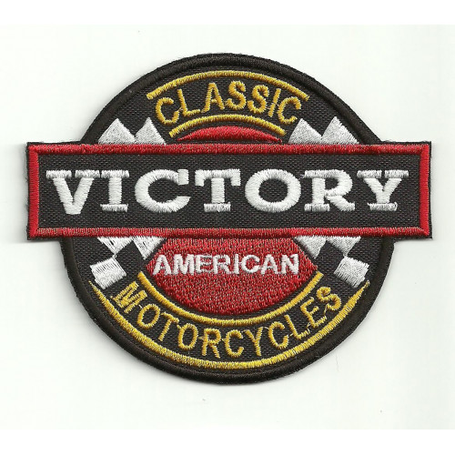 Parche bordado  VICTORY MOTORCYCLES CLASIC  9cm X 7,5cm
