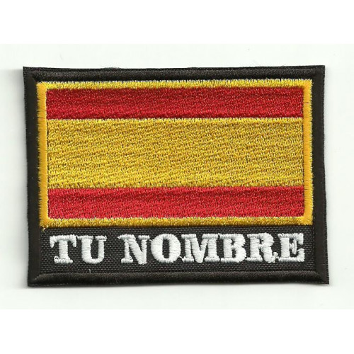 Patch  embroidery YOUR NAME SPAIN FLAG  4,5cm x 3,3cm