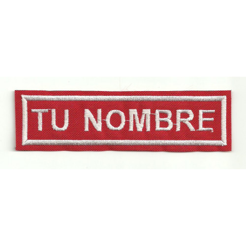 Embroidery Patch RED / WHITE YOUR NAME GOTHIC 5cm x  1,2 cm NAMETAPE