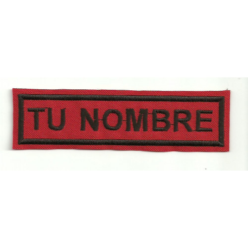 Embroidery Patch RED / BLACK YOUR NAME 5cm x 1,2cm NAMETAPE