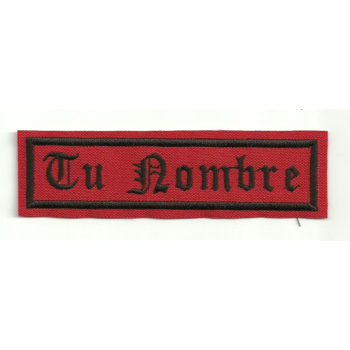 Embroidery Patch RED / BLACK YOUR NAME GOTHIC 5cm x  1,2cm