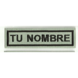 Embroidery Patch GRIS/NEGRO TU NOMBRE 5cm x 1,2cm NAMETAPE