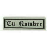 Embroidery Patch GRIS/NEGRO TU NOMBRE GOTICO 5cm x 1,2cm