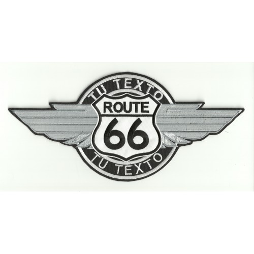 Embroidery  patch ROUTE  66 WING  YOUR NAME  10cm x 4,7cm