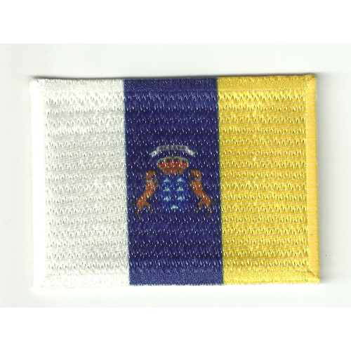 Parche bordadoy textil bandera CANARIAS 4CM X 3CM