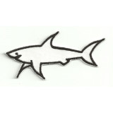 Patch  embroidery PROFILE WHITE SHARK 9cm x 4cm