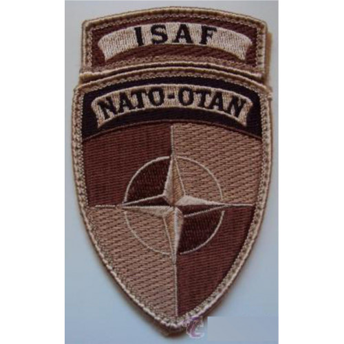 Parche bordado ISAF NATO OTAN ARIDO  5cm x 8,5cm