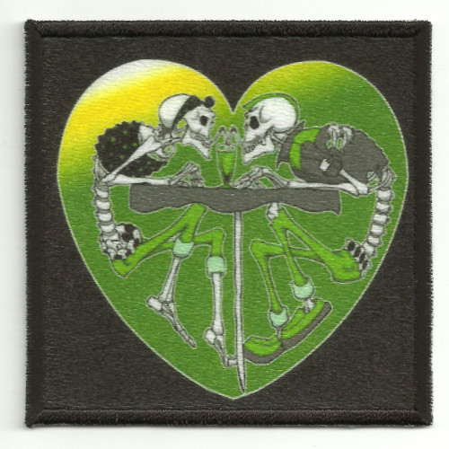 Patch embroidery and textile ROCKABILLY  HEART 7,5cm x 7,5cm