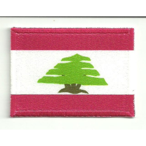 Patch embroidery FLAG LEBANON  7CM x 5CM