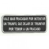 Patch  embroidery VALE MAS FRACASAR POR.... 14cm x 5,5cm