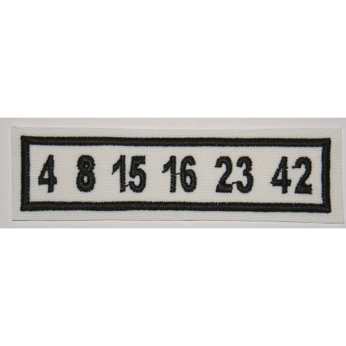 embroidery  patch  NUMBERS DHARMA 10cm x 2,5cm