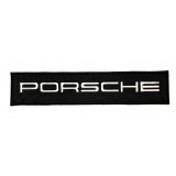 Parche bordado PORSCHE NEGRO ROJO 9cm x 2cm