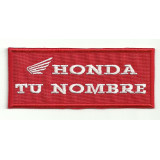 Embroidery Patch HONDA CON TU NOMBRE 10cm X 5cm