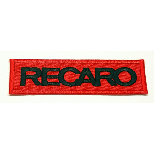 Parche bordado RECARO ROJO / NEGRO 9cm x 2,5cm