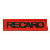 Parche bordado RECARO ROJO / NEGRO 9cm x 2,5cm