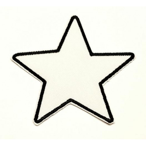 embroidered patch WHITE STAR  7cm