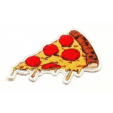 textiles and embroidered patch PORTION PIZZA  8cm x 4.5cm