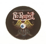 textiles and embroidered patch NO RESPECT 7,5cm
