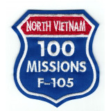 embroidery patch NORTH VIETNAM 100 MISSIONS F-105  7cm x 7,5cm