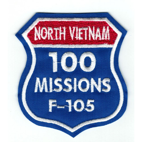 embroidery patch NORTH VIETNAM 100 MISSIONS F-105  7cm x 7,5cm