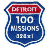 embroidery patch DETROIT 100 MISSIONS 328xi 7cm x 7,5cm