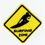 CAUTION SURFERS embroidered patch SURF  7cm x 7cm