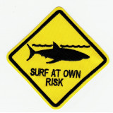 CAUTION SURFERS embroidered patch SURF  7cm x 7cm