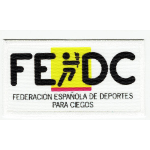 Embroidery and textile patch FEDERACIÓN ESPAÑOLA DE DEPORTES PARA CIEGOS  8,5cm x 4,5cm