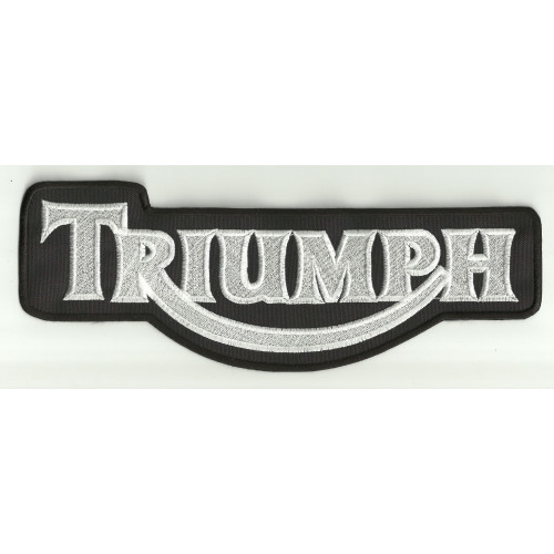 Parche bordado TRIUMPH BLANCO Y NEGRO 10cm x 4cm