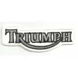 Parche bordado TRIUMPH BLANCO Y GRIS 10cm x 4cm