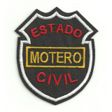 Parche bordado ESTADO CIVIL MOTERO 8cm x 6,5cm