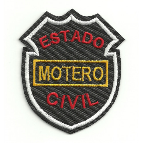 Parche bordado ESTADO CIVIL MOTERO 8cm x 6,5cm