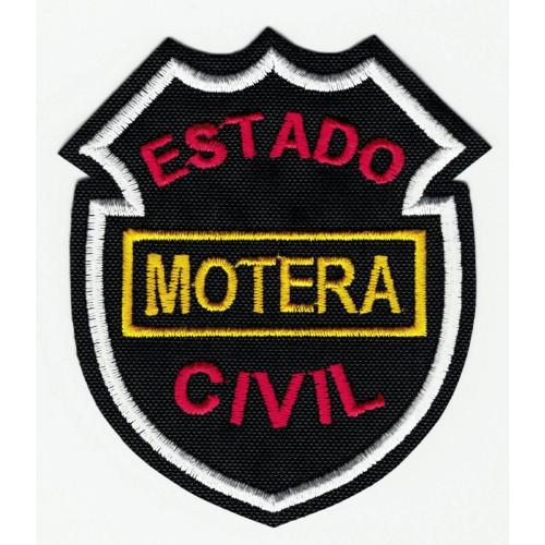 Parche bordado ESTADO CIVIL MOTERA 16cm x 12,5cm