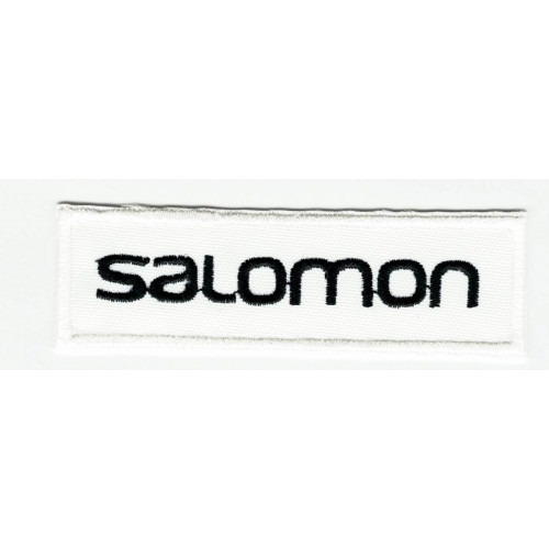 Embroidered patch  WHITE SALOMON 8cm x 2,5cm